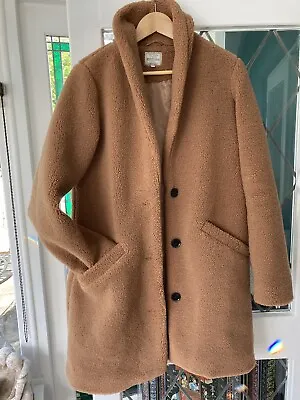 Fat Face Teddy Longline Coat Tan Brown Camel Size 10 12 • £18