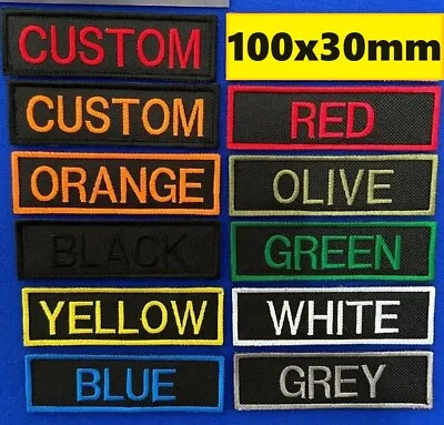 SEW ON Personalised Embroidery ID Badge Morale Patch Custom Name Tape 10x3cm • £4.03