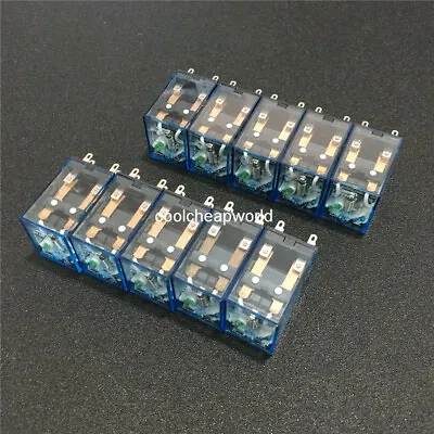 10pcs Power Relay MY2NJ DC 12V 24V 110V 220V AC Coil DPDT 8 Pin 5A HH52P • $18.53