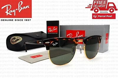 $134.99 • Buy Ray-Ban Clubmaster Sunglasses Tortoise Frame Green G-15 Len RB3016 W0366 51mm