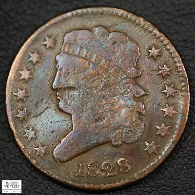 1828 13 Stars Classic Head Copper Half Cent 1/2C - Damage • $39