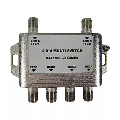 GEOSATpro 2x4 Multi-Switch For FTA Satellite Connect 4 Receivers To 1 Dish! • $14.96