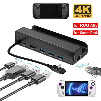 £22.34 • Buy Gigabit Ethernet Game Docking Station For Asus ROG Ally/Steam Deck Home Travel