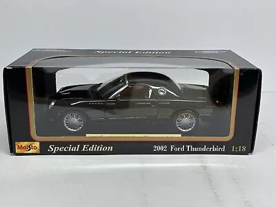 Maisto 2002 Ford Thunderbird Coupe Roadster 1:18 Scale Diecast Model Car Black • $34.95