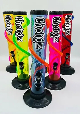 Chongz Acrylic Dickies Hoop 30cm Spiral Ice Pinch Waterpipe Bong *FREE Grinder* • £22.99