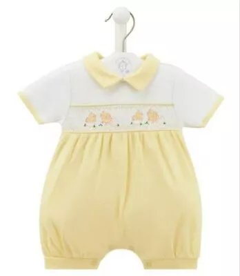 £20 • Buy Unisex Smocked Little Chicks Romper Dandelion Baby