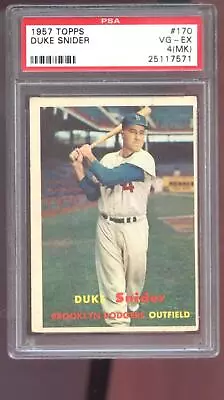 1957 Topps #170 Duke Snider PSA 4 (MK) Graded Baseball Card MLB Brooklyn Dodgers • $99.96