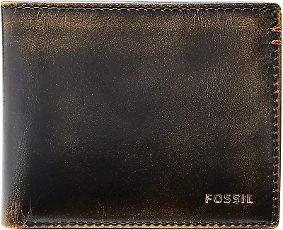 Fossil Men's Wade Leather Bifold With Flip ID Wallet Black Model: ML3882001 • $78.83