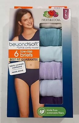 Fruit Of The Loom Women's 6 Pack Beyond Soft Low Rise Briefs Size 7 Soft Modal • $14.99