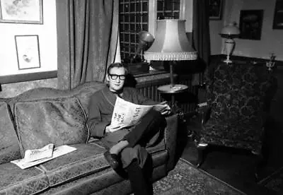 Johnny Speight TV Script Writer Sitting On A Sofa Reading A Ne- 1968 Old Photo • $9