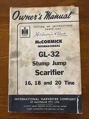 Owner Manual McCormick International GL-32 Stump Jump Scarifier 16 18 20 Tine • $23.90