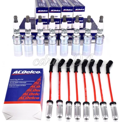 $67.55 • Buy 8Pcs 48322 Wires & 41-962 Spark Plugs For Chevy Silverado GMC 4.8L 5.3L 6.0L V8