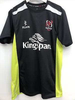 ULSTER Rugby Shirt Kukri Black Short Sleeve Training Mens Medium M • £19.95