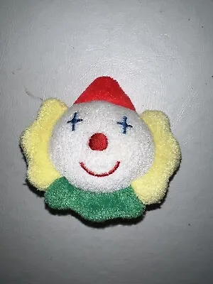 Vintage Eden Plush Clown Mini Rattle Terry Cloth Wristlet Baby Lovey Stuffed Toy • $25.99