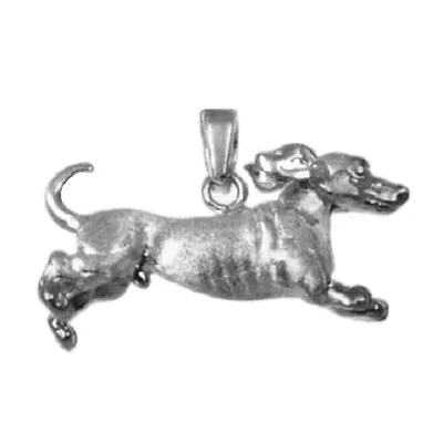 Sterling Silver DACHSHUND DOG 3D Solid Pendant/Charm Made USAItalian Box Chain • $18.99