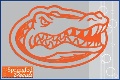 Florida Gators GATOR HEAD LOGO In ORANGE Cut Vinyl Decal UF Car Truck Sticker • $5.95