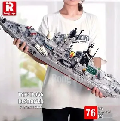 Building Blocks MOC Military WW2 Navy Warships Battleship Warship Brick Toys • $212.52