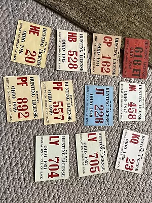 11 OLD OHIO HUNTING LICENSE 1942-1951 / HARD TO FIND Paper • $10