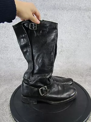 Frye Boots Womens Size 8 B Veronica Buckle Tall Knee High Black Leather Harness • $59.99