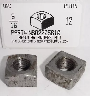 9/16-12 Regular Square Nuts Steel Plain 7/8 Af X 1/2 Th  (10) • $16.25