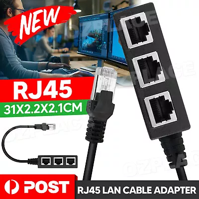 RJ45 LAN Ethernet Splitter Cable Adapter 1Male To 3 Internet Connector Extension • $12.95