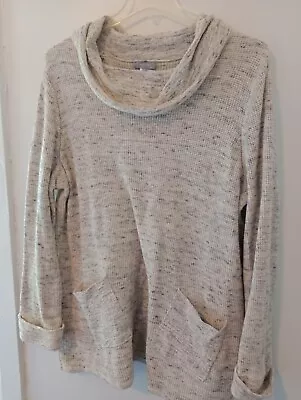 Habitat Clothes To Live In Beige Cowl Neck Sweater 1X Women's Top Heavy Quality • $20