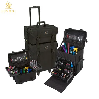 Portable 2 In 1 Beauty Trolley Case  Makeup Vanity Cosmetic Organizer Artist Bag • £149.51