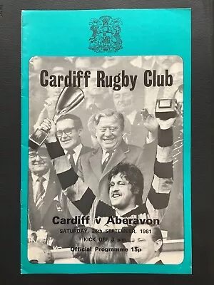 1981 CARDIFF V ABERAVON Programme 26/9/81 • £1.45