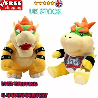 BOWSER KOOPA JR. Super Mario Bros Plush Soft Toy Stuffed Animal Doll Teddys Gift • £7.02