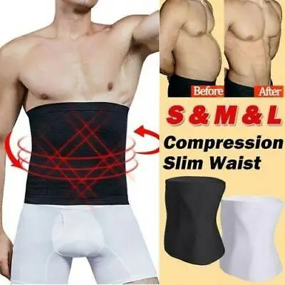Men Slim Belly Belt Abdomen Girdle Fat Burner Body Shaper Slimming Waist Trimmer • £6.99
