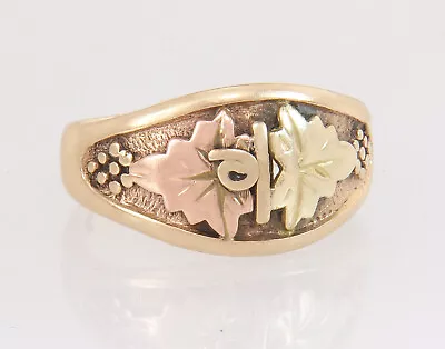 Antique Estate 10K Two Tone Yellow & Rose Gold Men's Ring Band 4.7g Size 9.5 • $395