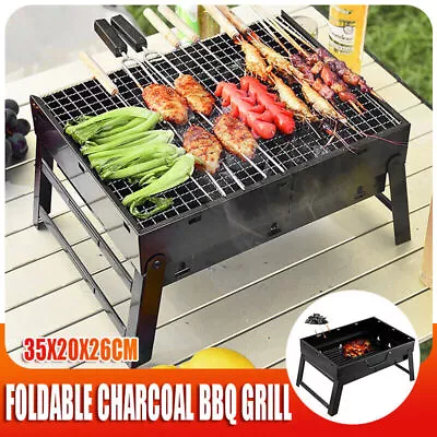 Outdoor Camping Portable & Foldable Charcoal BBQ Grill Hibachi Picnic Barbec AU • $25.87
