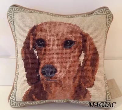 Dachshund Dog Needlepoint Pillow 10 X10  NWT • $50