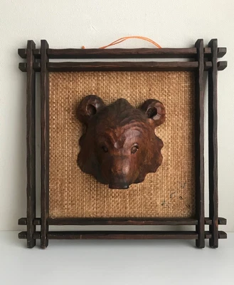 £62.86 • Buy Vintage Japanese Bear Hand Carved Wooden Wall Hanging 3D   34.5cm×34.5cm×10cm