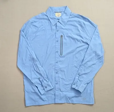 L. L. Bean Fishing Shirt Mens Large Blue Button Down Long Sleeve Outdoor Tech • $17.95