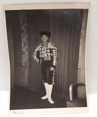 Vtg Leo Cir 1940s Black White Snapshot Photo As A Matador • £24.13