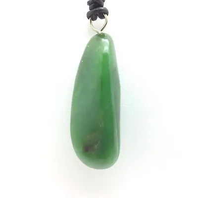 $76.46 • Buy Siberian Jade Pebble Pendant Green Nephrite Jade Stone Necklace Siberia #72