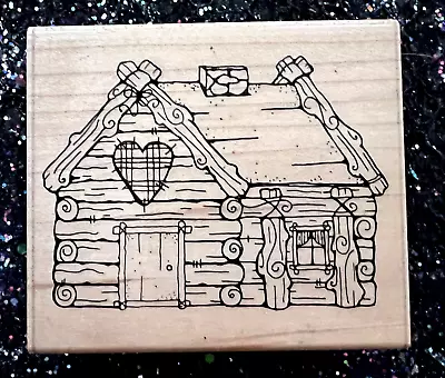 Vintage Rubber Stamp  The Cabin That Love Built  By JRL Design  3 X 3 1/2  • $6.75