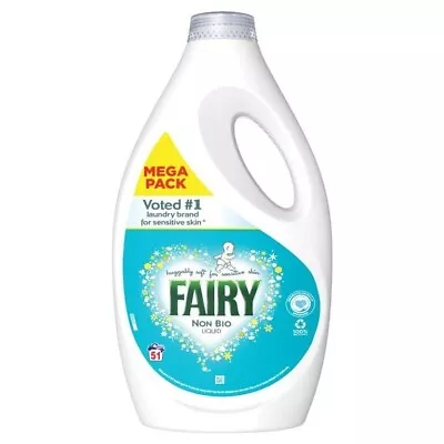 Fairy Non Bio Fabric Clothes Laundry Liquid Detergent Sensitive Skin - 51 Washes • £19.99