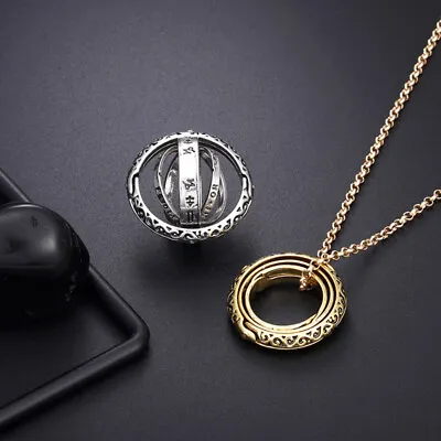 Creative Necklace Pendent Astronomical Ball Ring Rotating Sphere Lettering Ring • £2.75