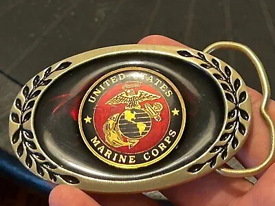 Preowned UNITED STATES MARINE CORPS BELT BUCKLE Brass Heritage Buckles • $14.99