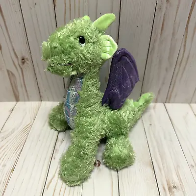 Melissa And Doug Zephyr Dragon Plush Stuffed Animal 9 Inch Green Purple Glitter • $4.99