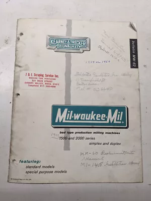 Kearney & Trecker Milwaukee Sales Brochure Milling Machine 1500 2000 Simplex • $22.50