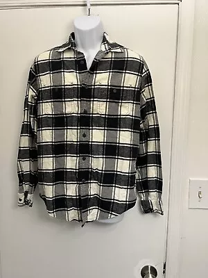 J Crew Flannel Shirt Black And White Plaid Adult Button Up Men’s Size Small • $13