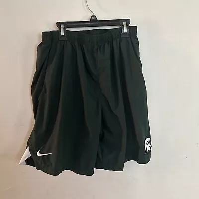 Michigan State Spartans Nike Shorts Green Large Football Basketball Athletics • $24.99