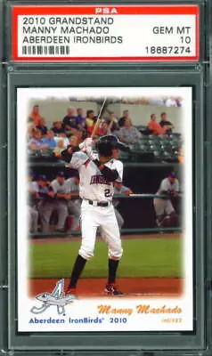 2010 Grandstand MANNY MACHADO Aberdeen IronBirds Pre Rookie MANNY MACHADO PSA 10 • $52.88