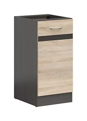 400mm Kitchen Base Unit Cabinet Right Door 40cm Cupboard Wenge/Oak Effect Junona • £79.95