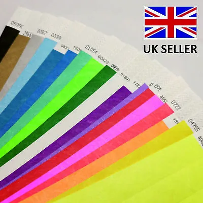 £6.59 • Buy 19mm Plain Coloured TYVEK ID Wristbands MIXED ASSORTED 18 COLOURS RAINBOW PACK 