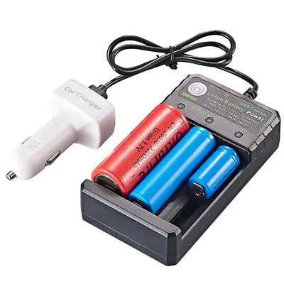 USB DC 5V 3-Slot Charger For 10440/16340/18350/18500/14650/26650 Lithium Battery • £7.67