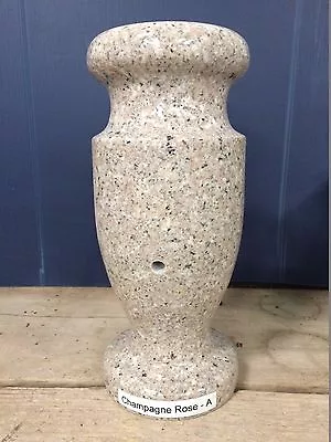 Champayne Rose Granite Vase Cemetery Monument Gravestone Memorial Flower 12x5.5A • $150